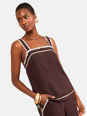 love & roses Top – hnědá: přední strana