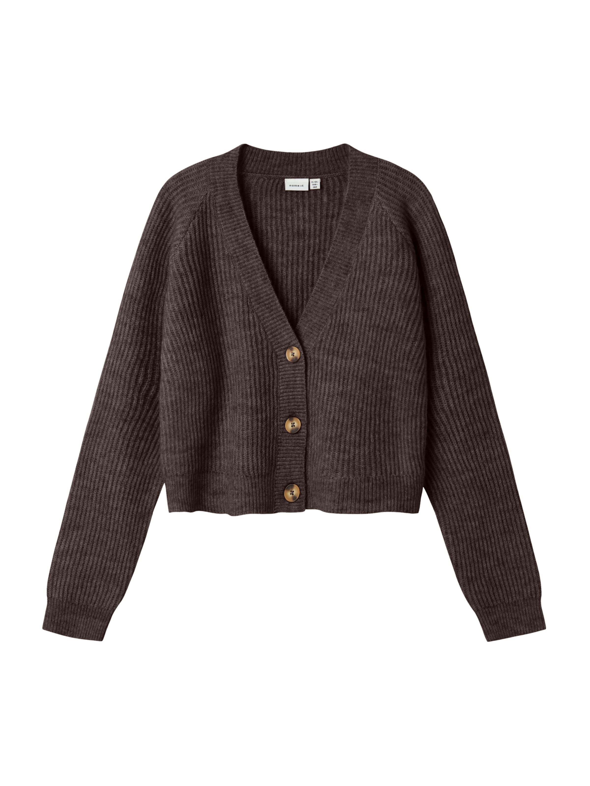 NAME IT Πλεκτή ζακέτα 'NKFHOLLY' σε καφέ: μπροστά