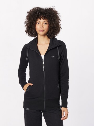 Ragwear Zip-Up Hoodie 'RYLIE' in Black: front