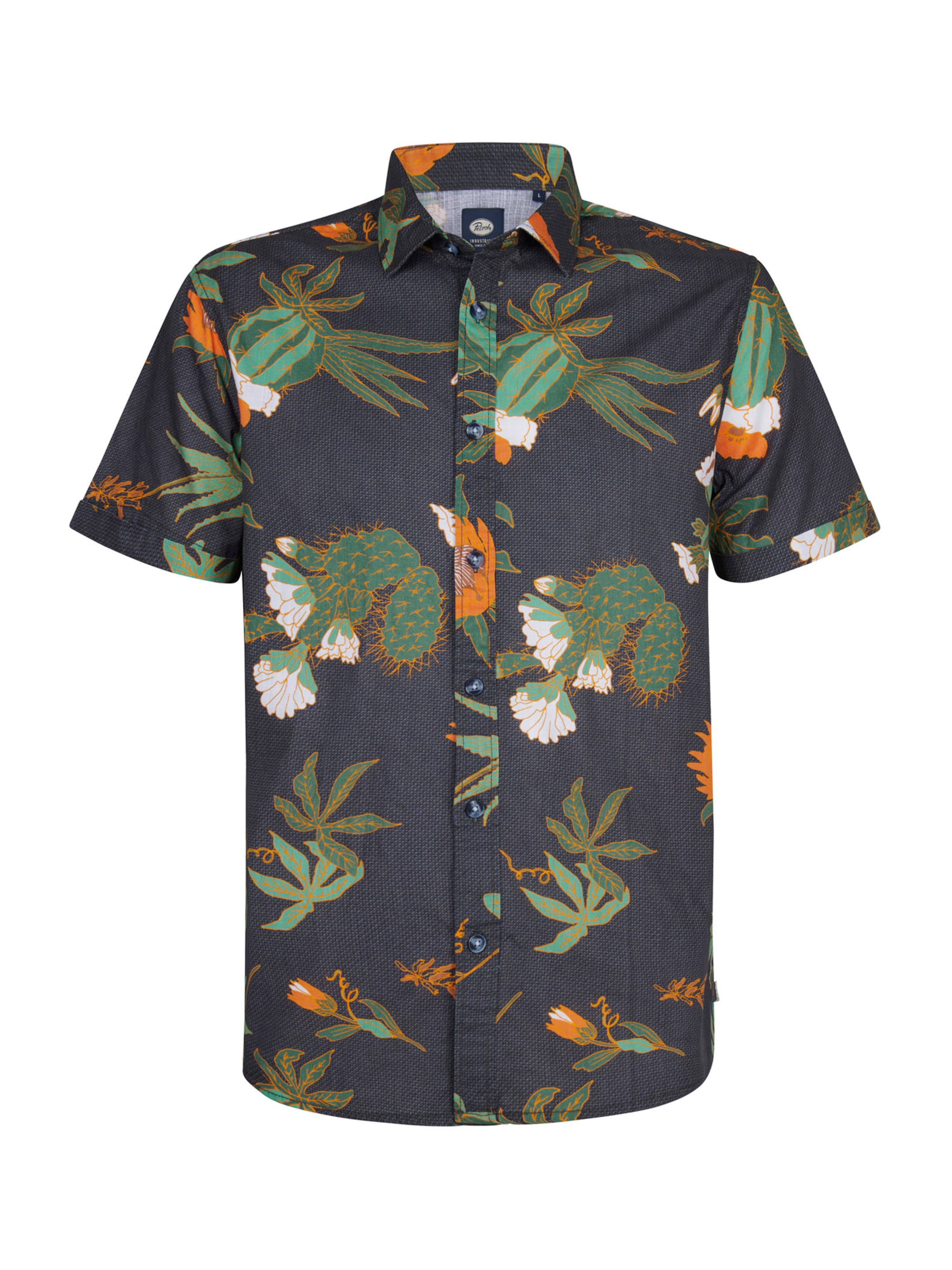 Petrol Industries Regular fit Overhemd in Zwart: voorkant