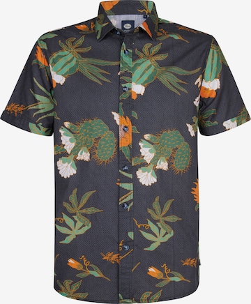 Petrol Industries Regular fit Overhemd in Zwart: voorkant