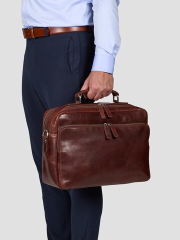 Howard London Dokumentmappe 'Briefcase Bag Damien Brown' i brun: forside