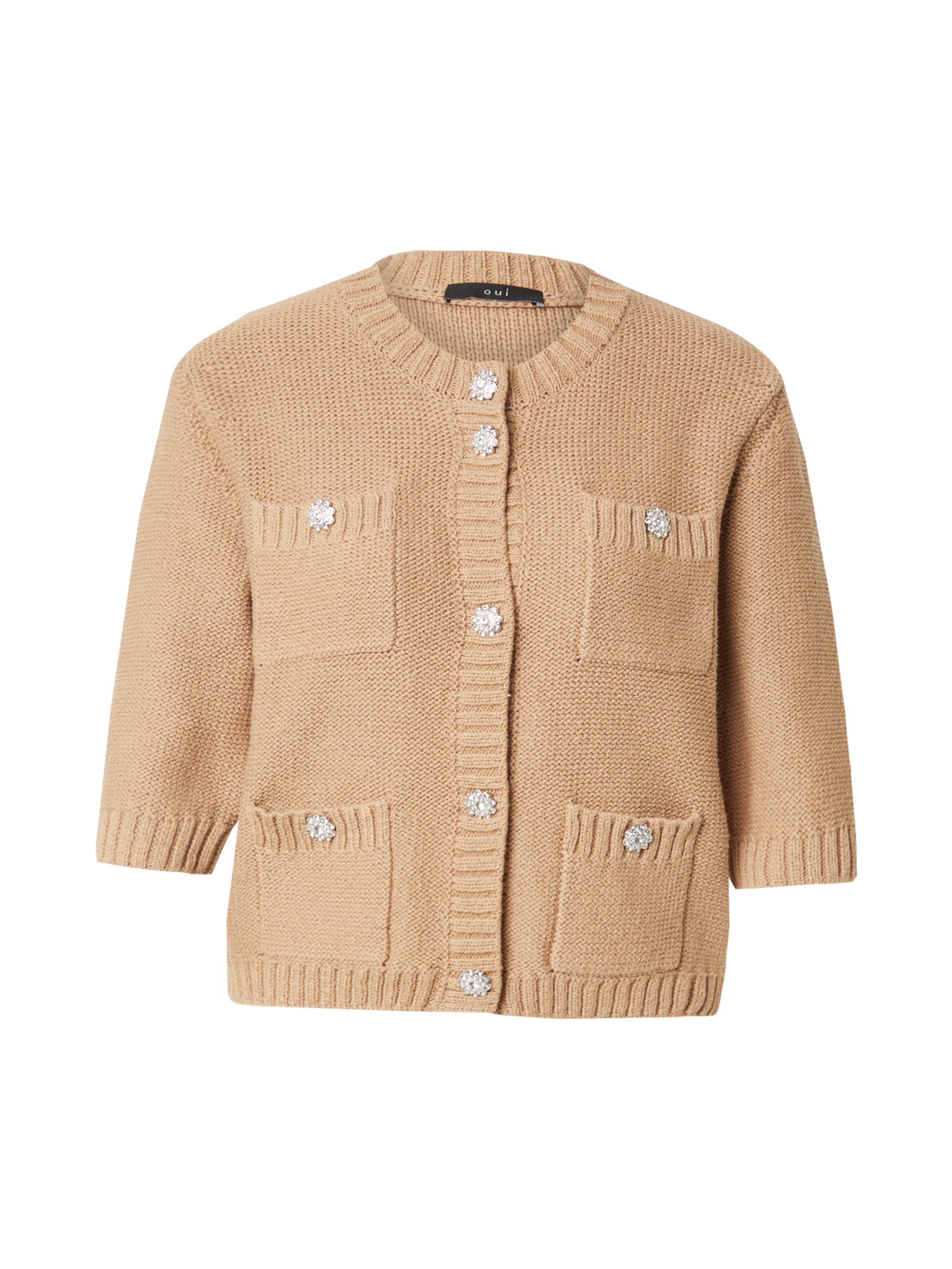 OUI Πλεκτή ζακέτα σε καφέ: μπροστά