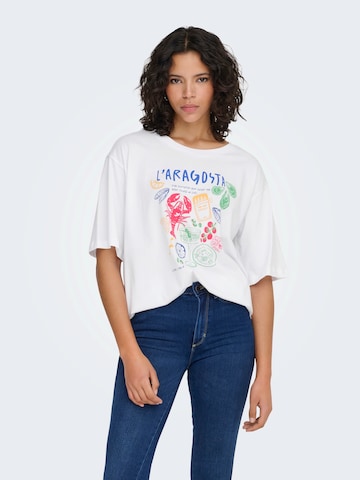 ONLY Футболка 'ONLROSIE' в Белый: спереди