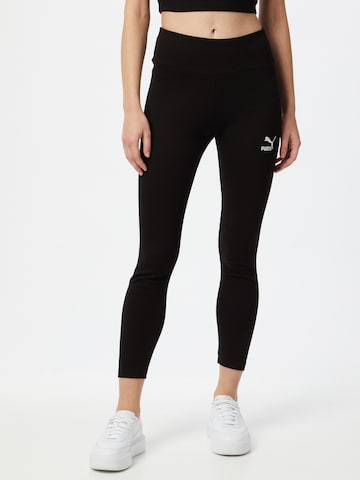 PUMA - Skinny Pantalón deportivo 'Classics' en negro: frente