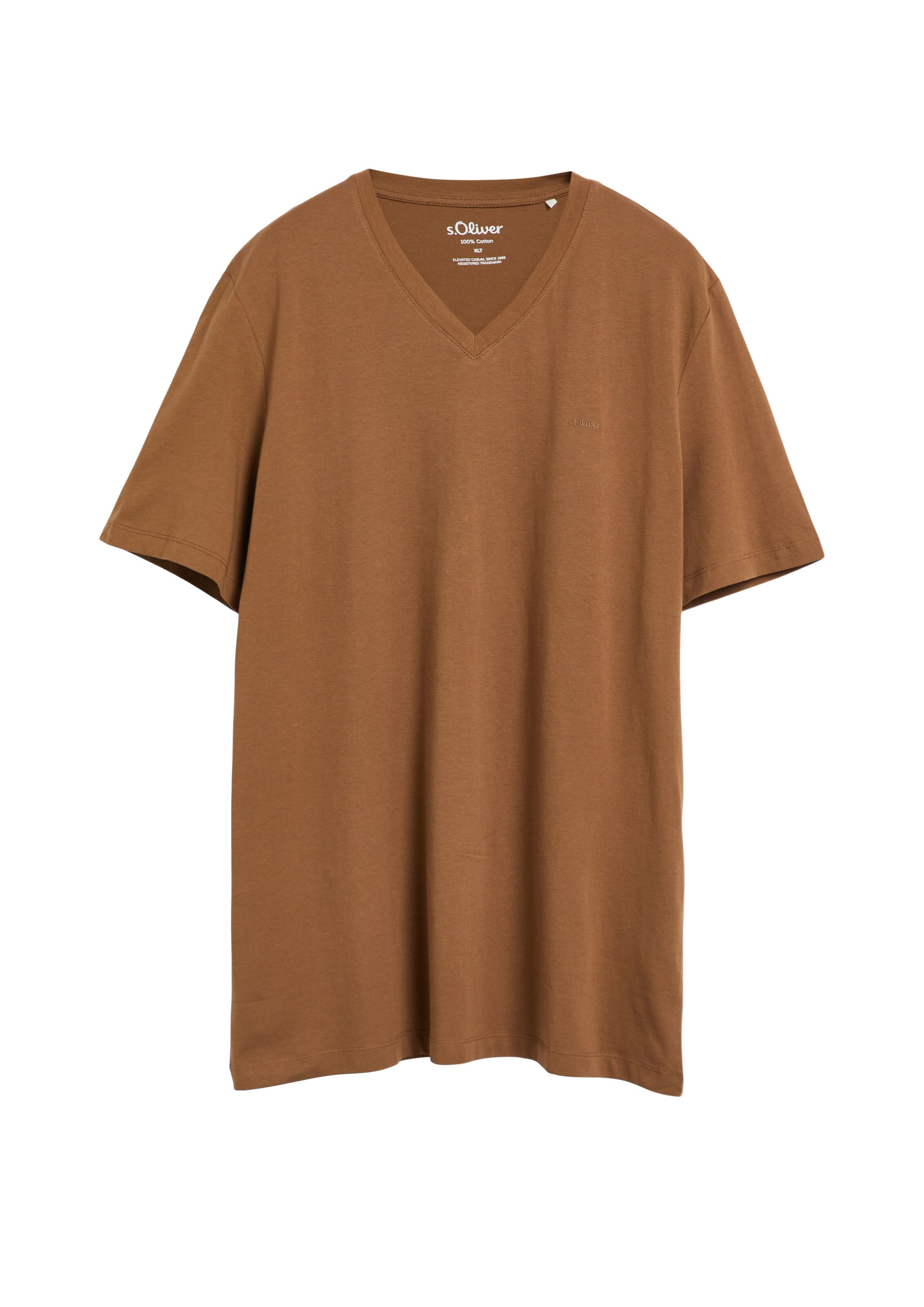 s.Oliver Men Tall Sizes T-Shirt in Braun: Vorderseite