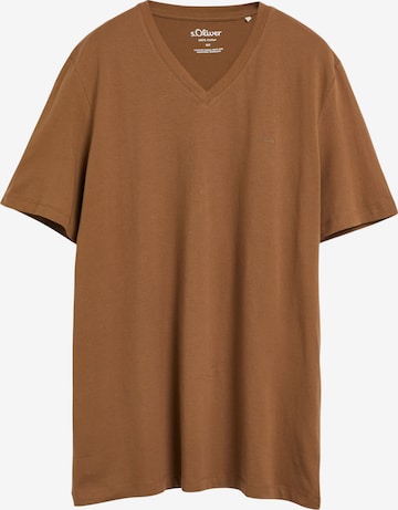 s.Oliver Men Tall Sizes T-Shirt in Braun: Vorderseite