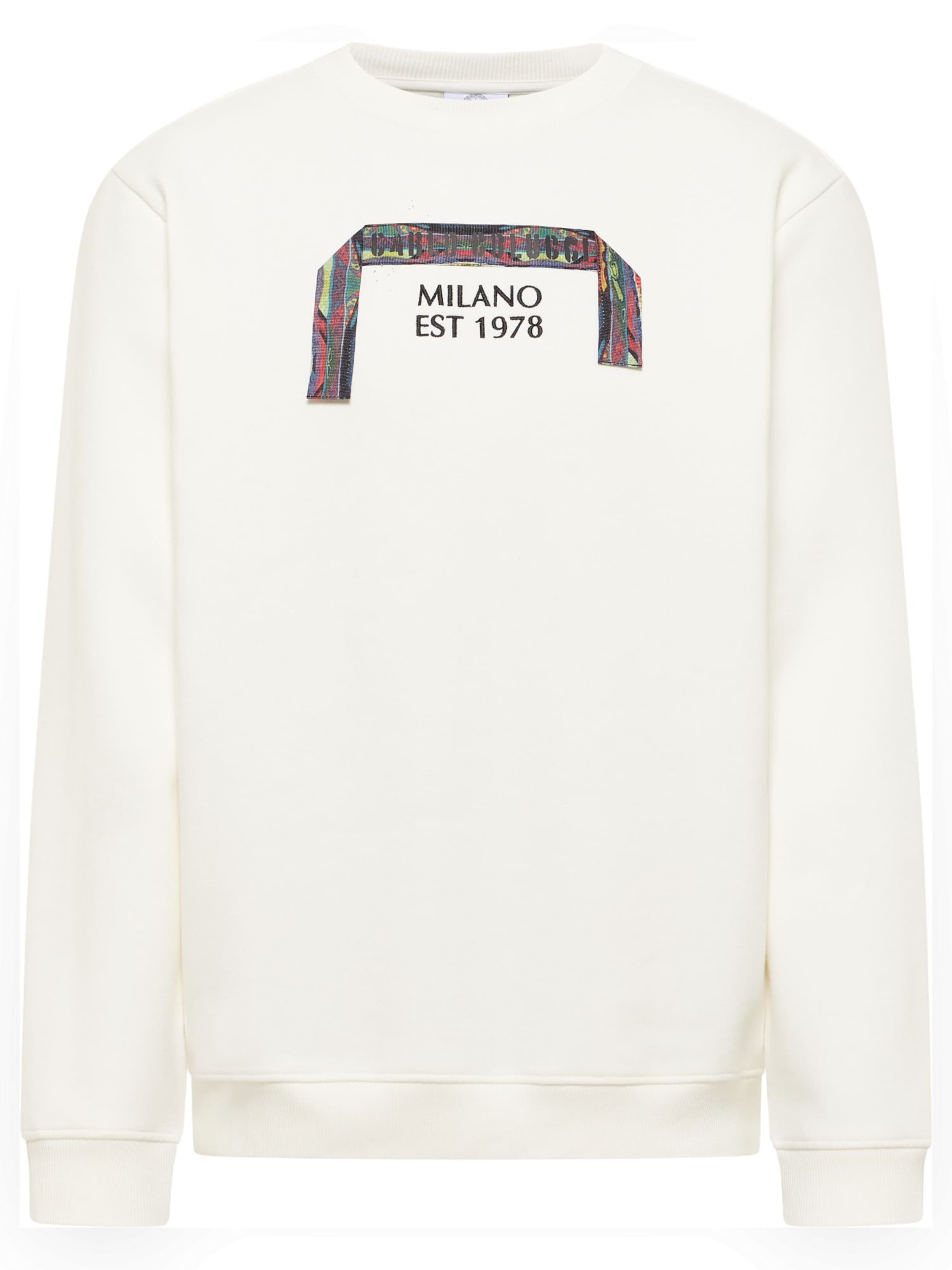 Carlo Colucci Sweatshirt 'Erba' in Wit: voorkant