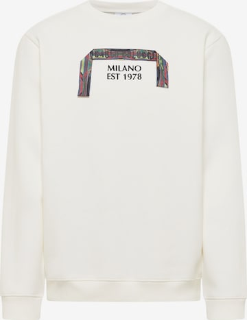 Carlo Colucci Sweatshirt 'Erba' in Weiß: Vorderseite