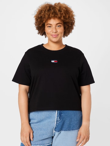 Tommy Jeans Curve T-Shirt in Schwarz: predná strana