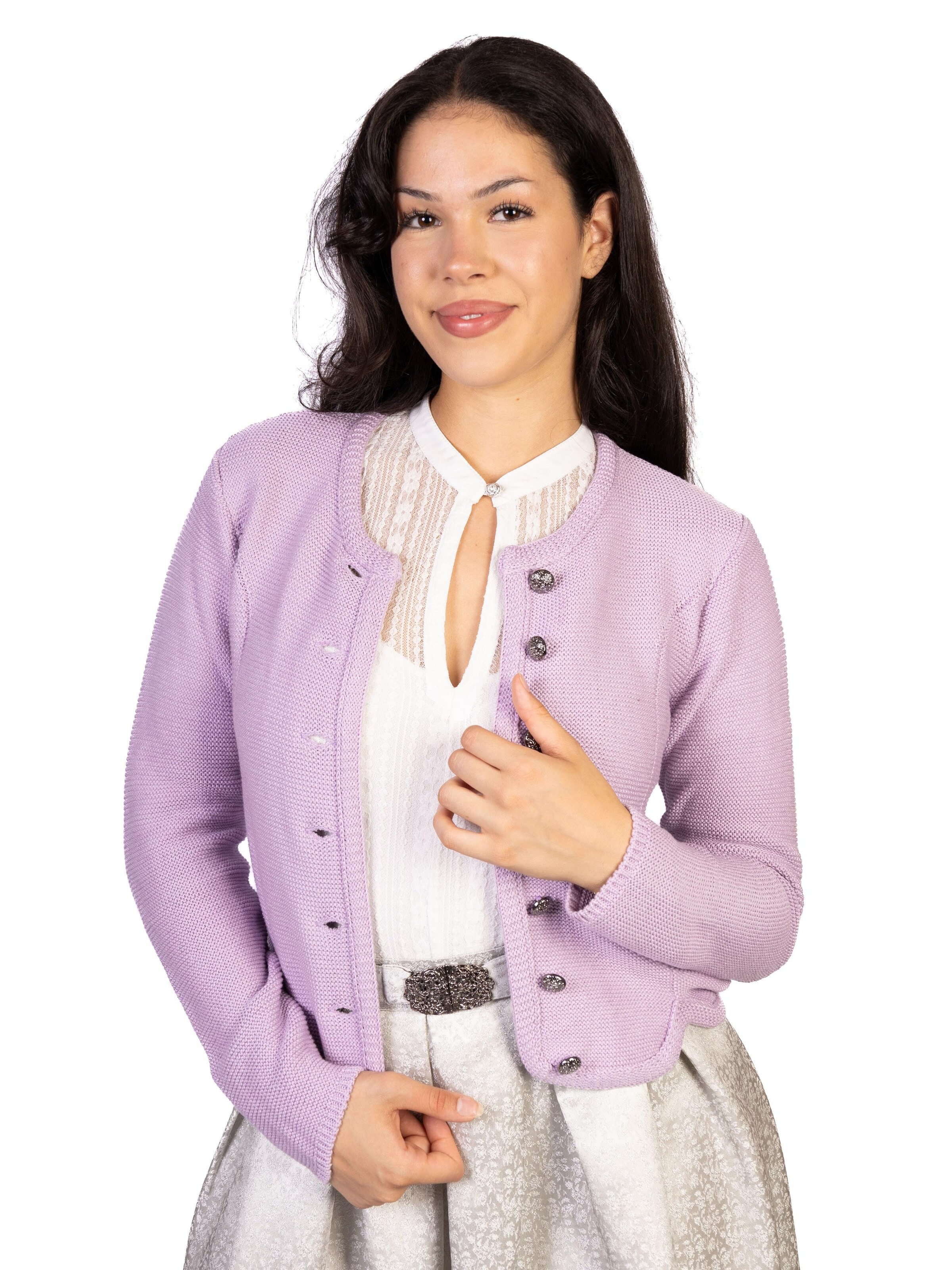 Trachtl Knitted costume cardigan in Purple