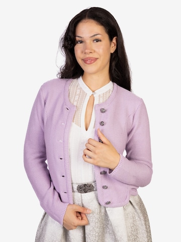 Trachtl Strickjacke 'Anthrazit/Lila/Schwarz Klassik' in Lila
