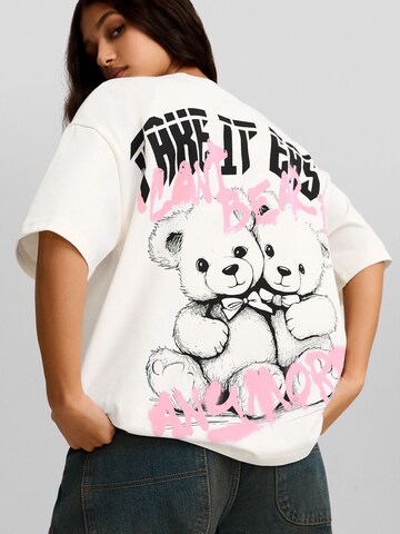 Bershka T-Shirt in Weiß