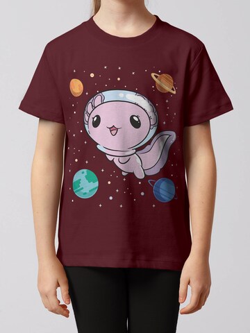T-Shirt 'Axolotl in space' watabout.kids en rouge : devant