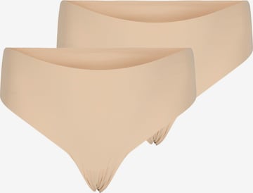 Devoted by Zizzi Thong 'DAPHNE' in Beige: front