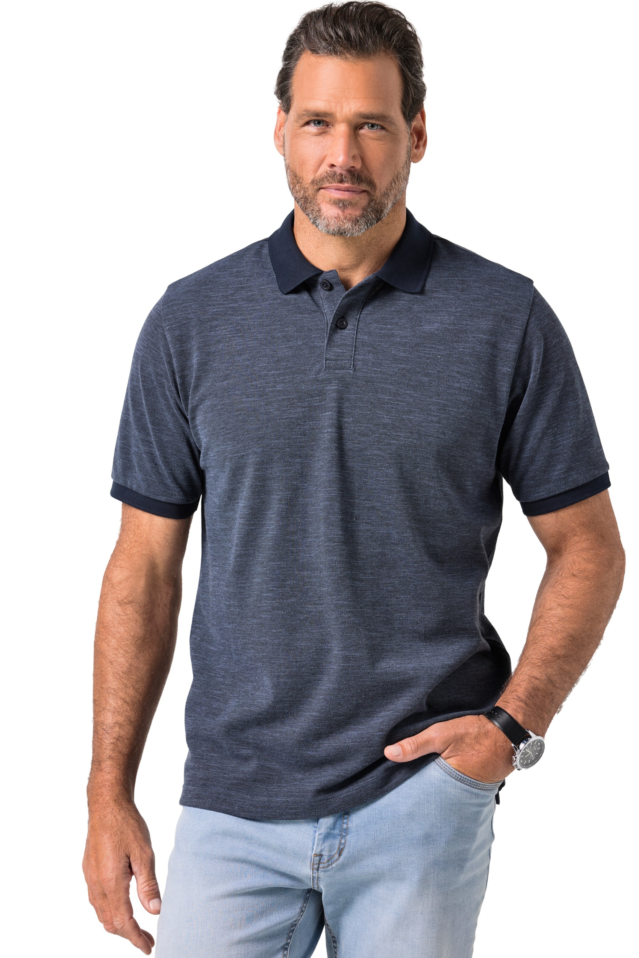 JP1880 Shirt in Blauw: voorkant