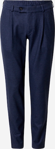 bugatti Zúžený strih Plisované nohavice - Modrá: predná strana