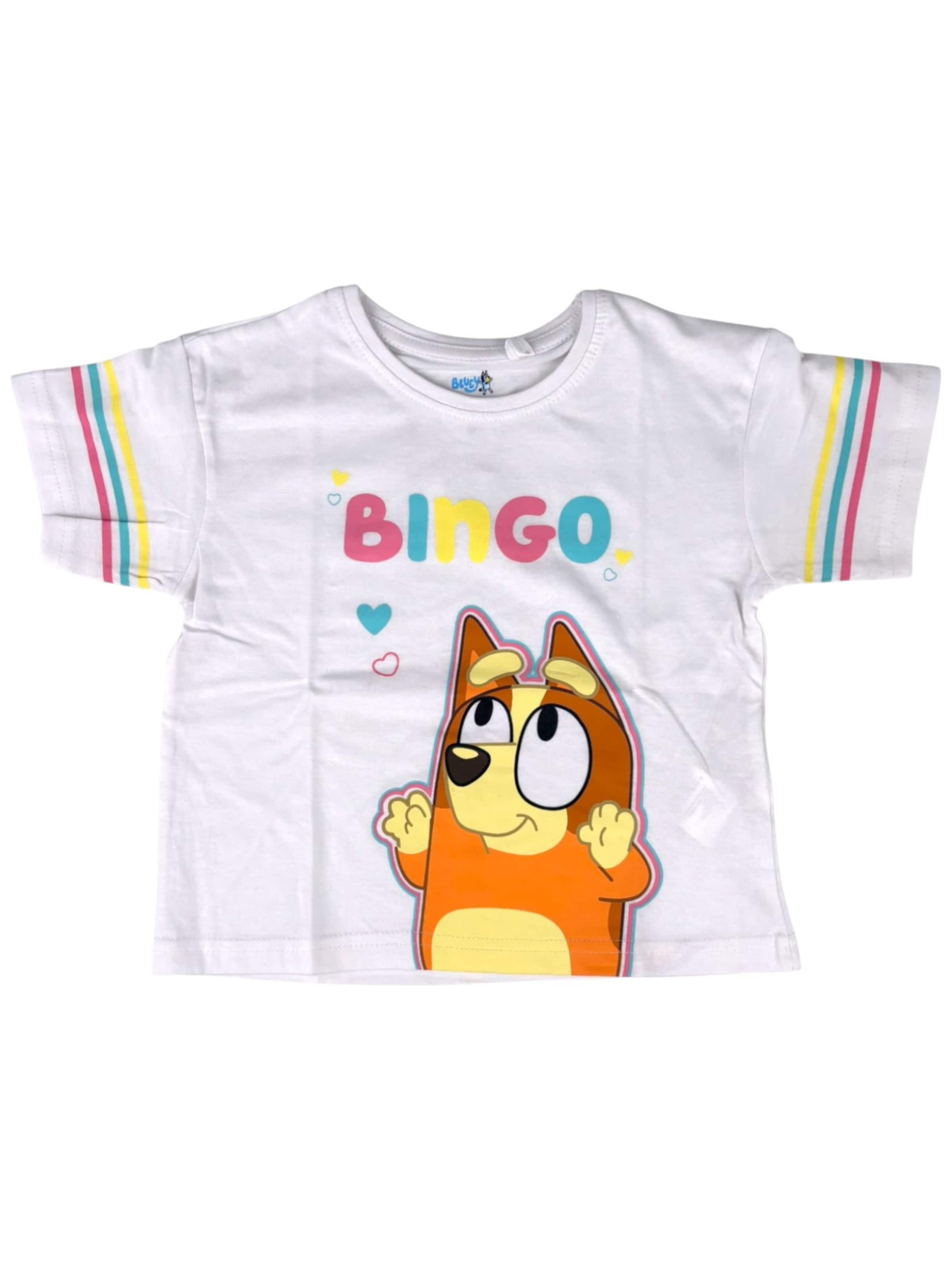 Bluey Shirt 'Bluey & Bingo' in White: front