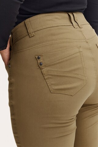 Fransa Curve Slimfit Broek 'FPZALIN PA 2' in Groen