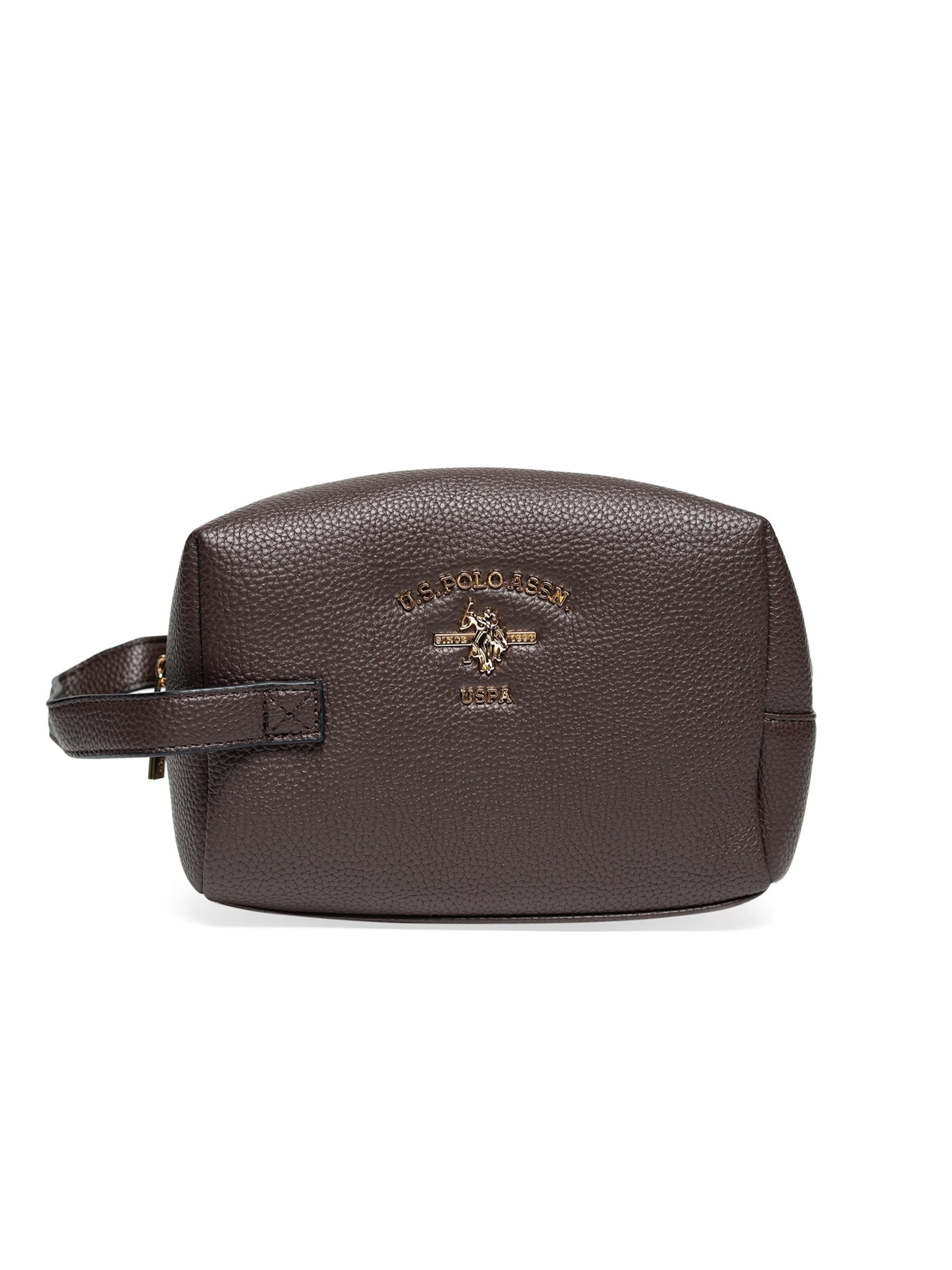 U.S. POLO ASSN. Cosmetic bag in Brown: front