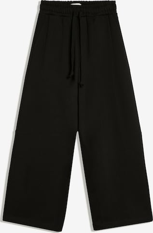 Wide Leg Pantalon à pince Bershka en noir : devant
