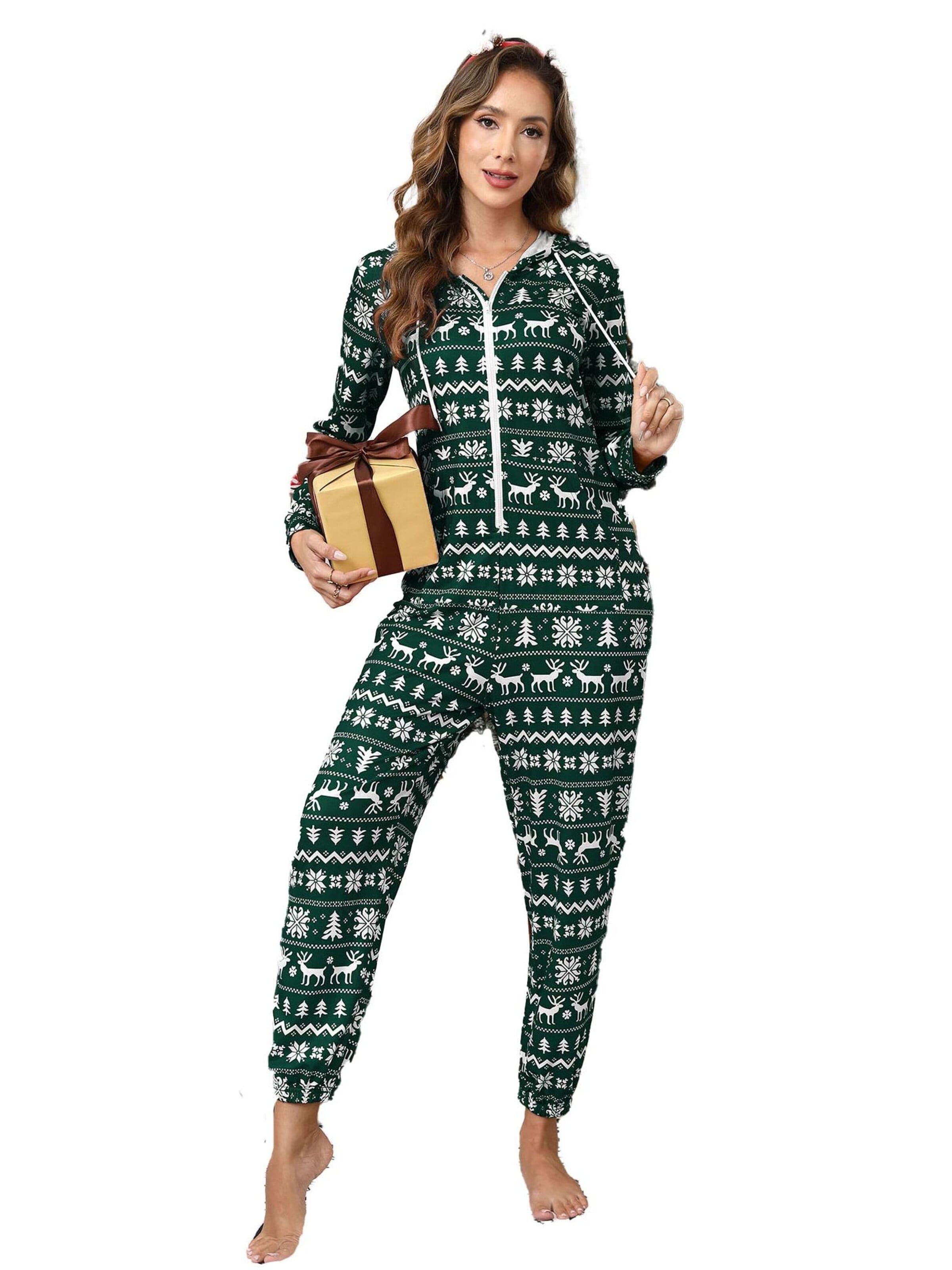 KoJooin Kombinezon 'Damen Overall mit Print, Kapuze, Kordelzug, langen Ärmeln und Taschen Bequemer Freizeit Jumpsuit' w kolorze zielony