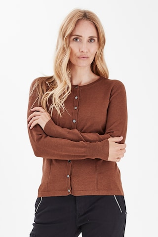PULZ Jeans - Cárdigan 'Sara' en marrón: frente