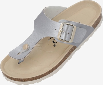 Palado T-Bar Sandals 'Kos BEGS' in Silver: front