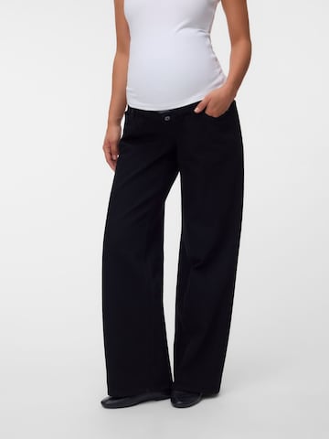 MAMALICIOUS Wide leg Jeans 'MLMalaga' i svart: framsida