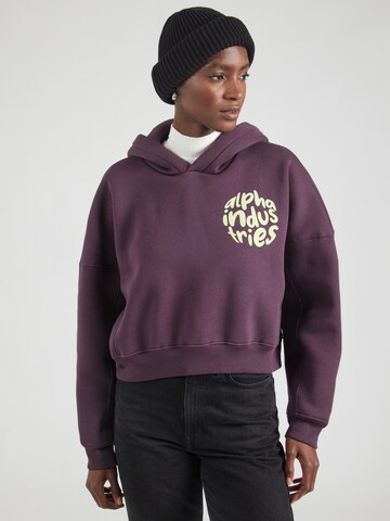 ALPHA INDUSTRIES Mikina – fialová: přední strana