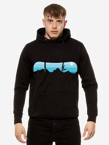 Cotton Prime Sweatshirt 'Snowboarder' in Zwart: voorkant