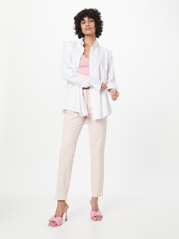 MORE & MORE Regular Trousers with creases in Pink