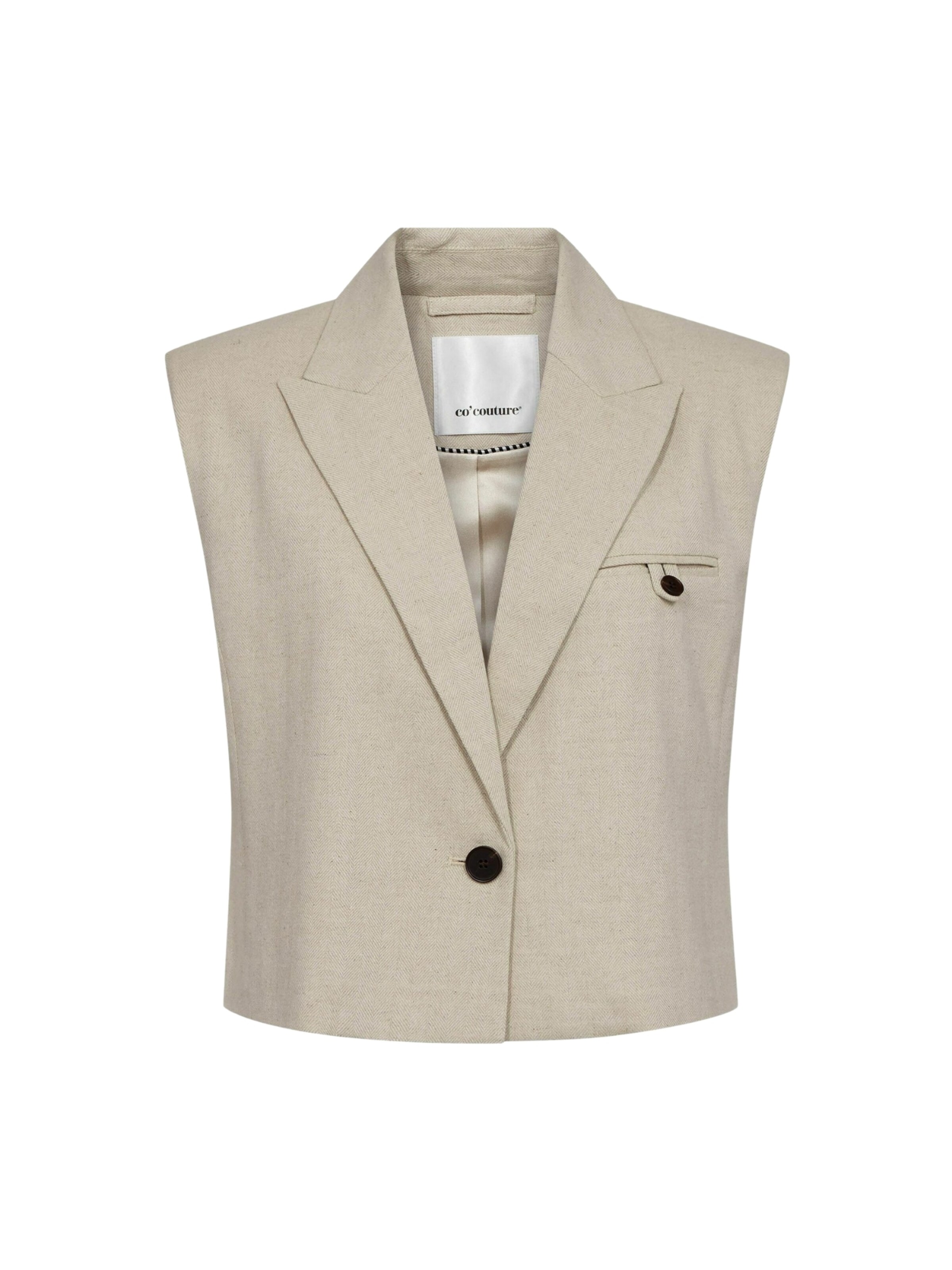 co'couture Vest ' LeenaCC Linen ' in L in beige, Produktansicht