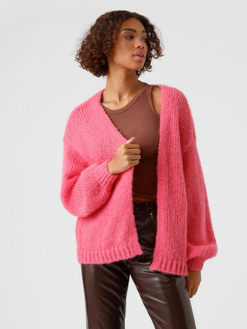 VERO MODA Knit Cardigan 'MAYBE' in Pink: front