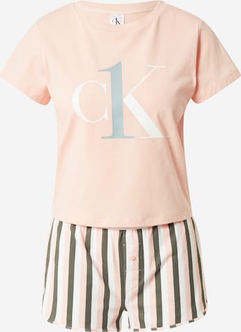 Calvin Klein Underwear - Pijama de pantalón corto en naranja: frente