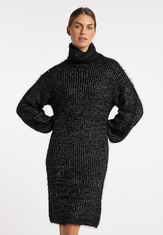 usha WHITE LABEL Knitted dress in Black: front