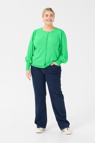 KAFFE CURVE Knit Cardigan 'Lazzy' in Green