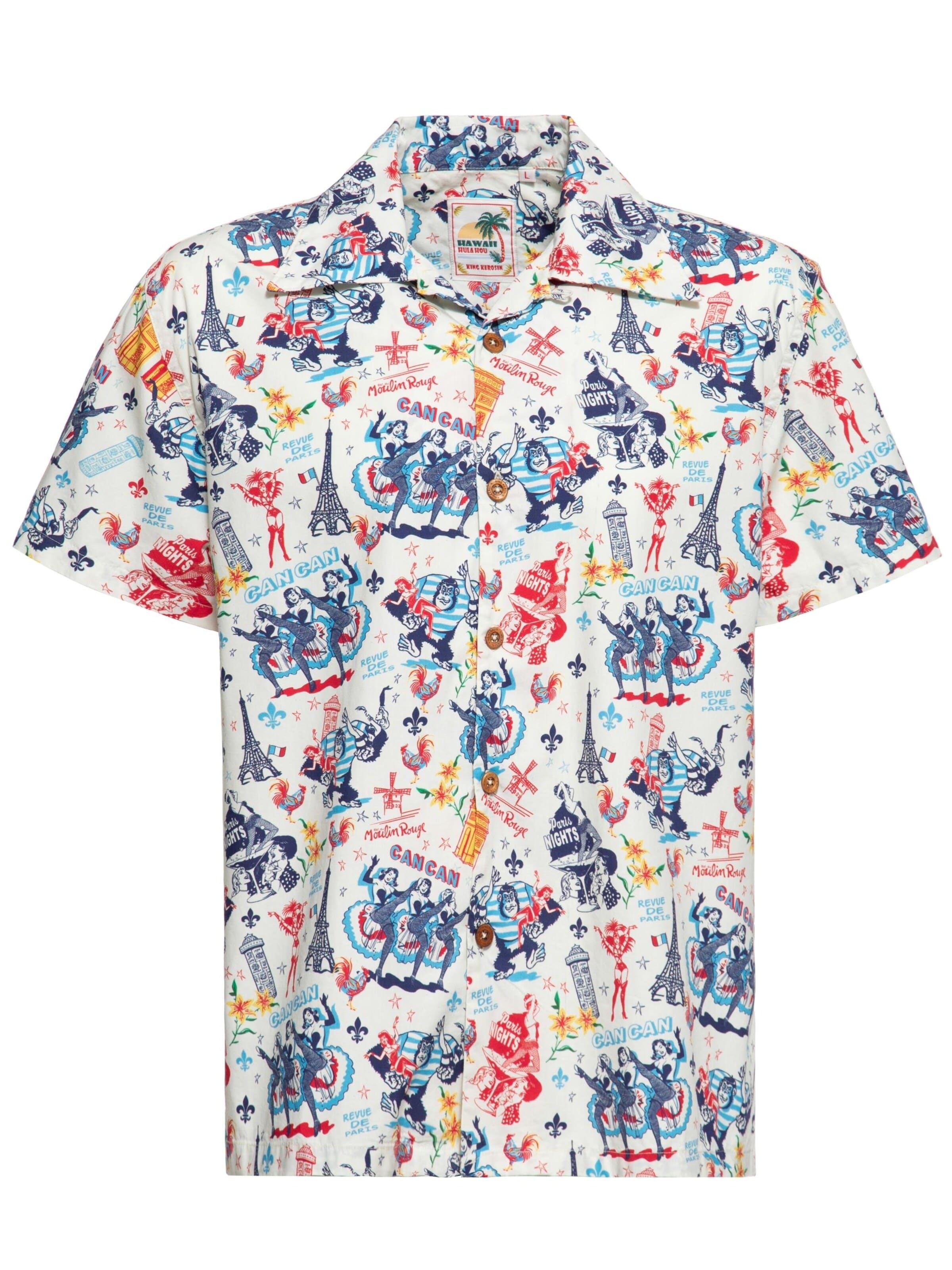 King Kerosin Regular fit Button Up Shirt 'Paris' in White: front