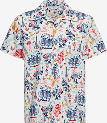 King Kerosin Regular fit Button Up Shirt 'Paris' in White: front