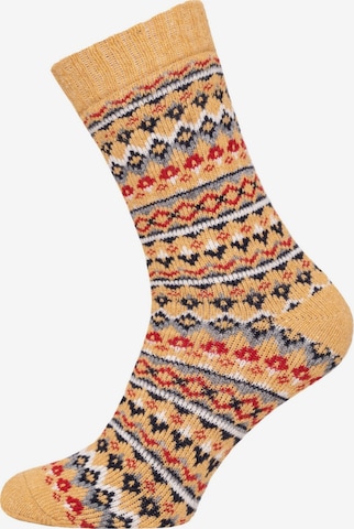 HomeOfSocks Socks 'HOS452' in Yellow: front