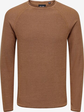 Pullover 'Dextor' di Only & Sons in marrone: frontale