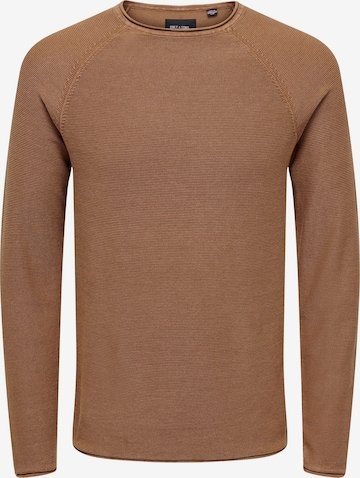 Only & Sons - Pullover 'Dextor' em castanho: frente