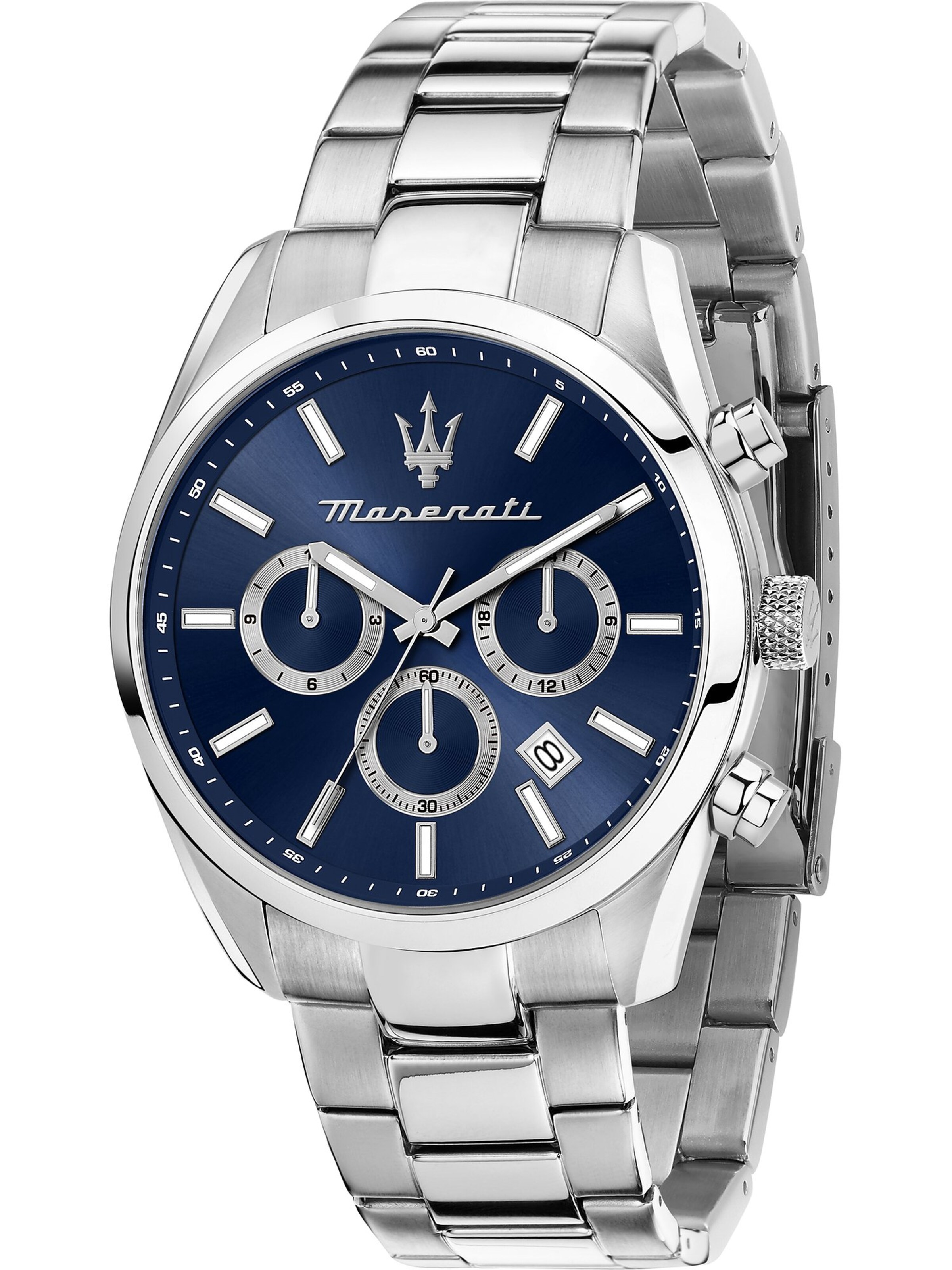 Maserati Uhr in Silber: Vorderseite