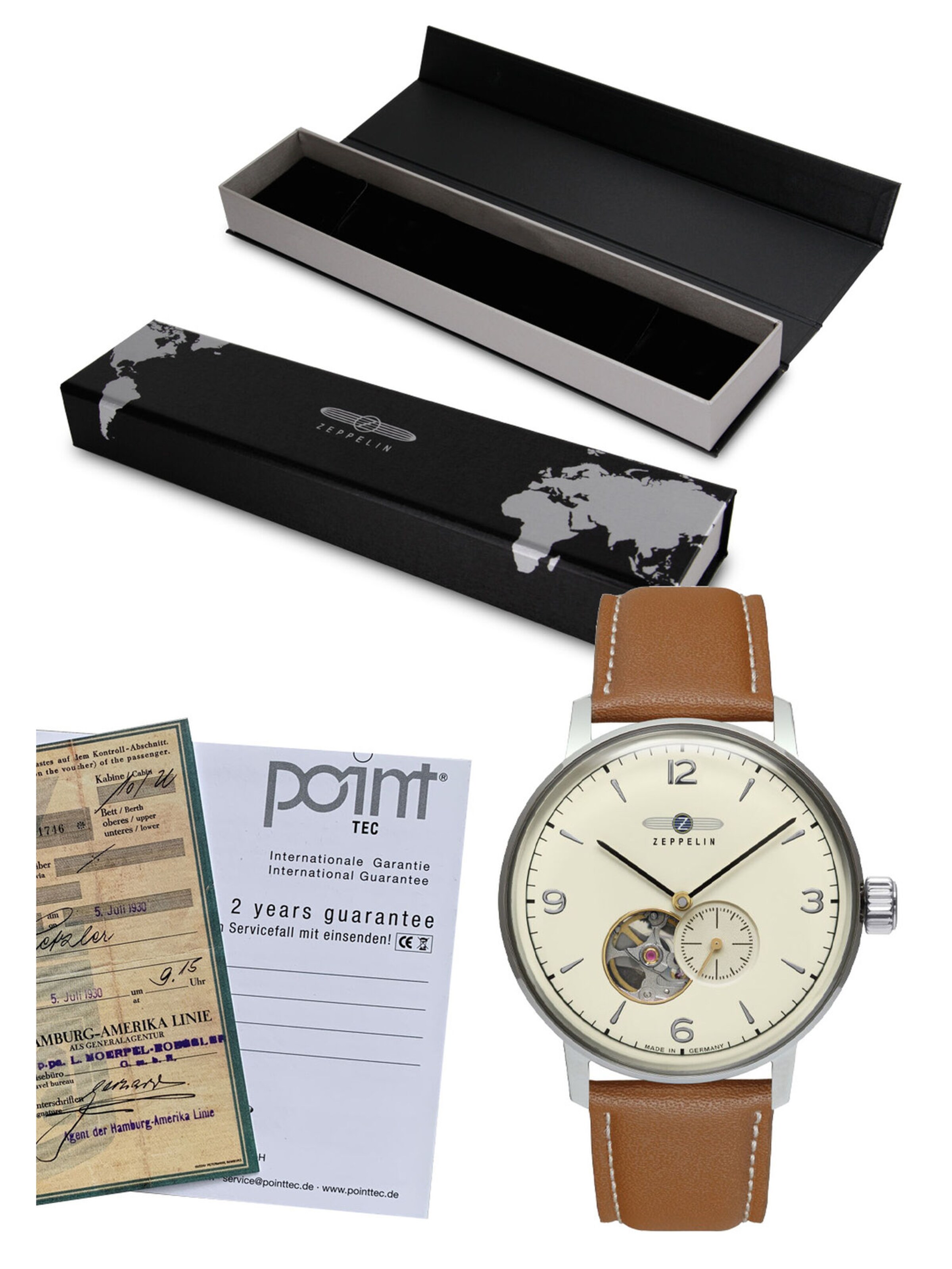 Zeppelin Uhr 'Sustainable Planet' in Braun