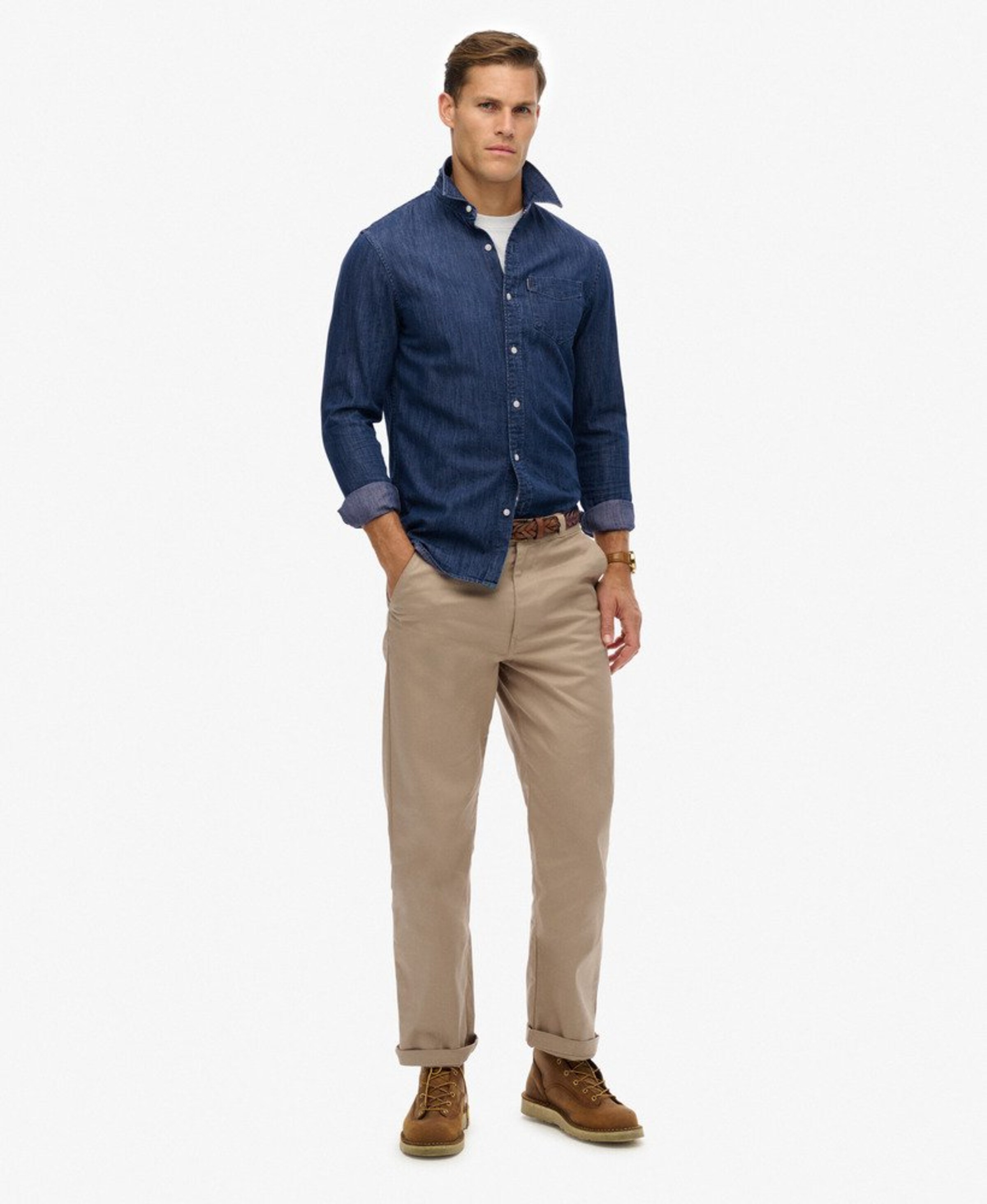 Coupe regular Chemise 'Essential' Superdry & Co en bleu