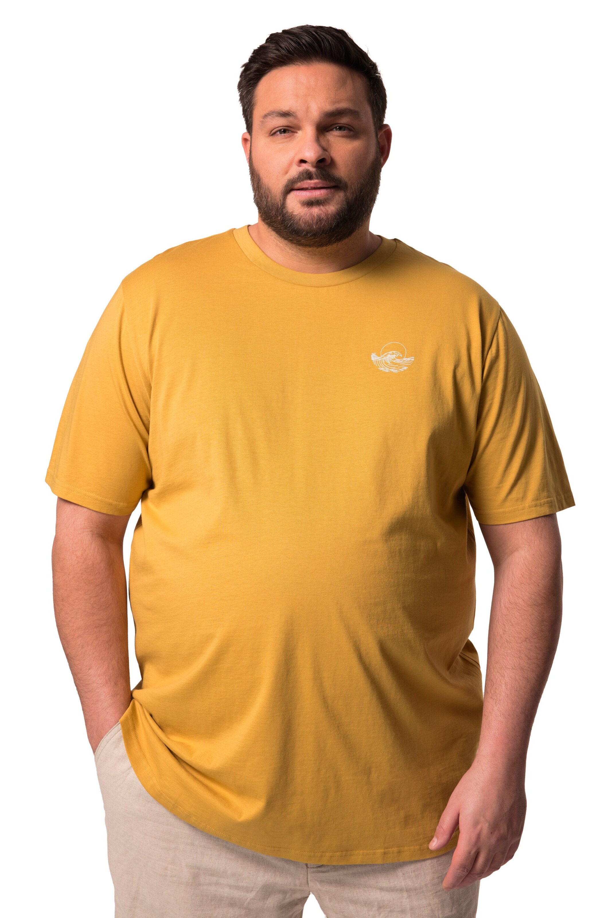 Men Plus T-Shirt in Gelb: Vorderseite