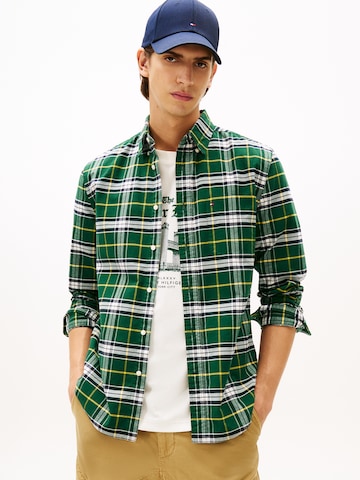 TOMMY HILFIGER Regular Fit Hemd in Grün: Vorderseite