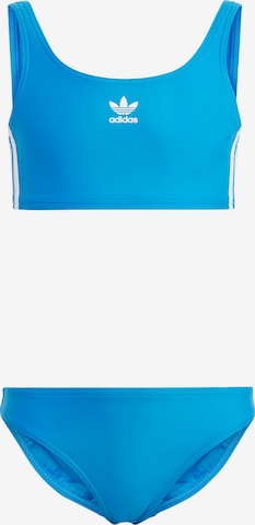 ADIDAS ORIGINALS Bustier Bikini 'Adicolor 3-Stripes' in Blau: predná strana