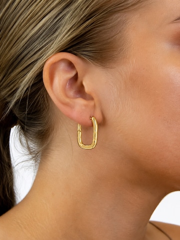 Fräulein Wunder Oorbellen 'Creolen Soft Oval Edelstahl' in Goud