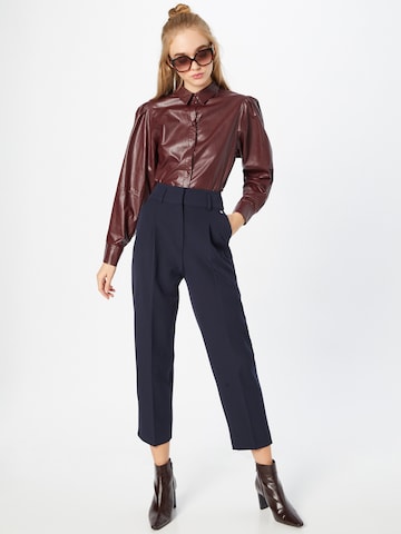 Rich & Royal Tapered Pleat-Front Pants in Blue